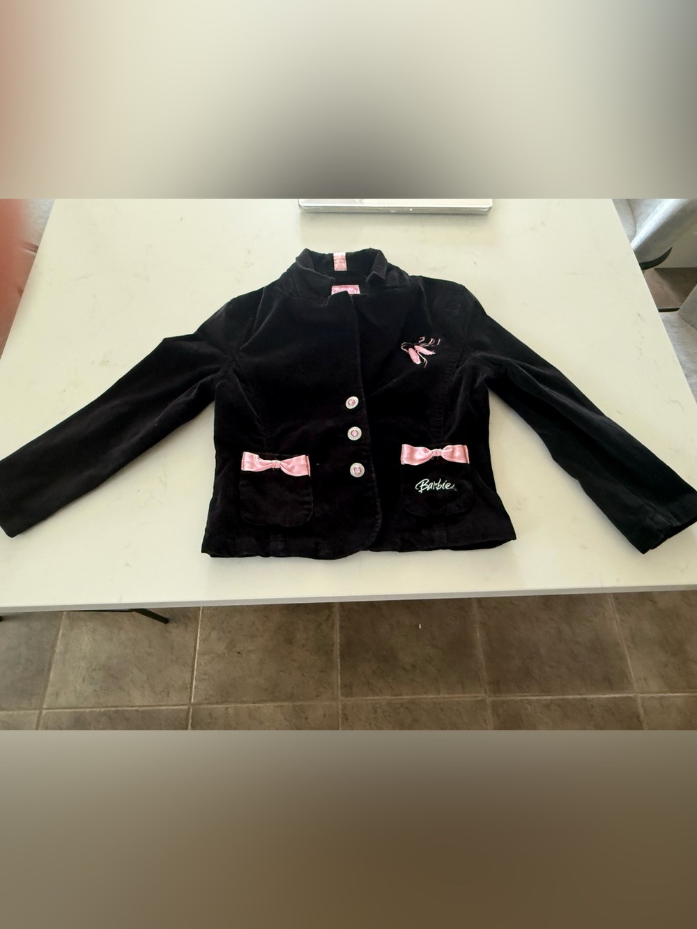 Barbie Black Velvet Jacket with Pink Bows